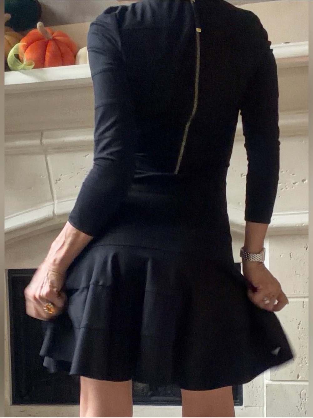 Juicy Couture Black 3 quarter-Sleeve Fit & Flare Dress
